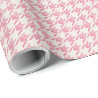 Fun Pink Houndstooth Wrapping Paper