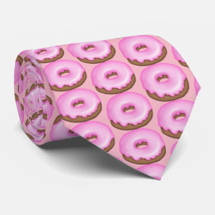 Fun pink iced doughnut tiled bakery tie