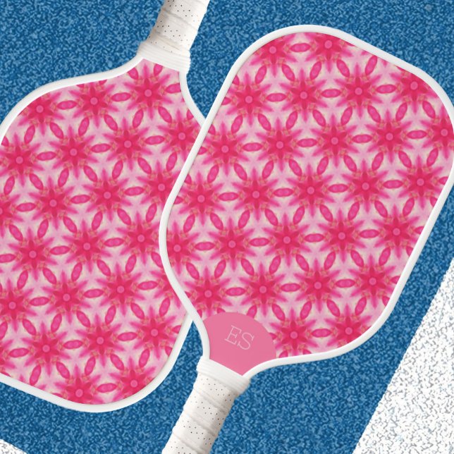 Fun Pink Monogrammed Pickleball Paddle  (Creator Uploaded)