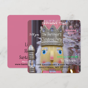 Fun Pink Nutcracker Cute Christmas Party Invitation