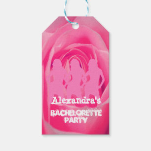 Fun pink party girls personalized bachelorette gift tags