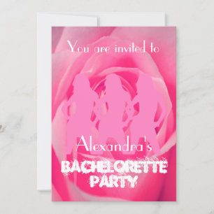 Fun pink party girls personalized bachelorette invitation
