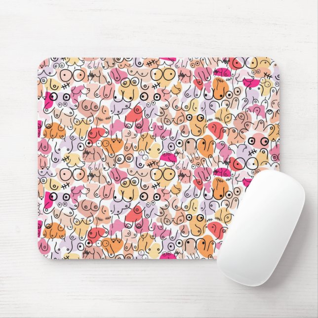 fun pink pattern mouse pad (With Mouse)