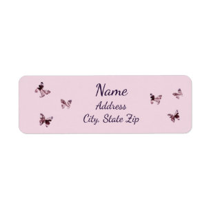 Fun Pink Purple Satin Butterflies Adresse du Motif