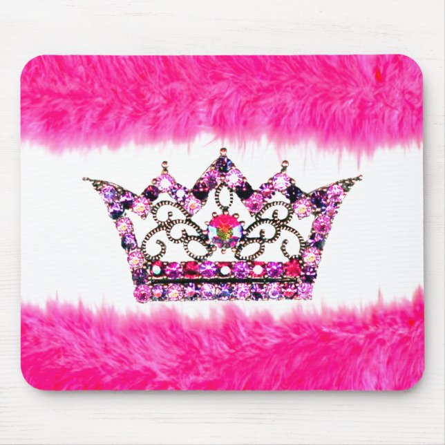 Fun Pink Tiara and Fluff mousepad (Front)