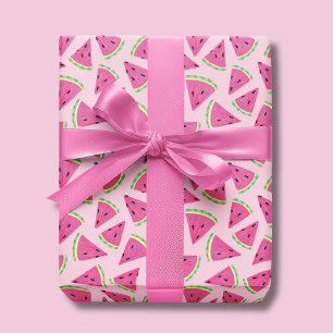 Fun Pink Tropical Summer Watermelon pattern Wrapping Paper