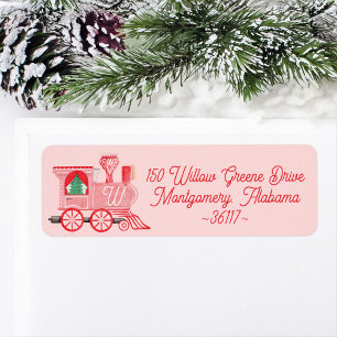 Fun Pink Vintage Train Christmas Tree Delivery