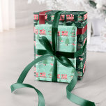 Fun Pink Vintage Train Christmas Tree Delivery  Wrapping Paper Sheet<br><div class="desc">All aboard the North Pole Express! Elevate your holiday spirit with our whimsical Christmas tree delivery collection. From stunning holiday cards to festive wrapping paper, we've got everything you need to make your gifts shine like never before. Spread the joy this season and explore the magic of our festive collection!...</div>