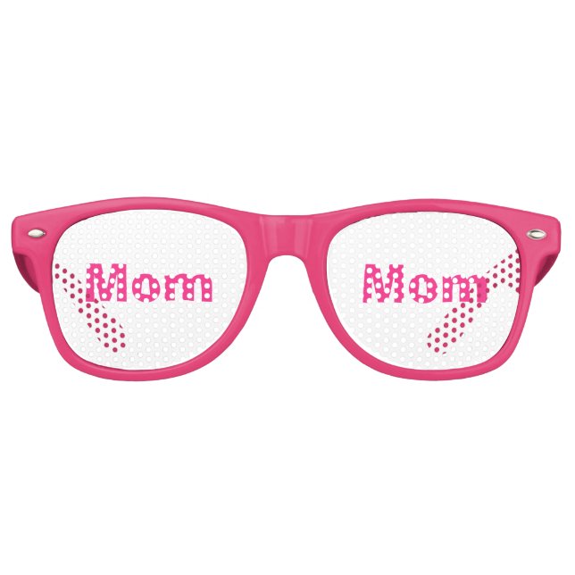 Fun Pink White Mom Mother's Day 4Erica Retro Sunglasses (Front)