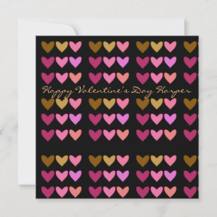 Fun Pink With Hearts Colourful Valentine’s Day Holiday Card