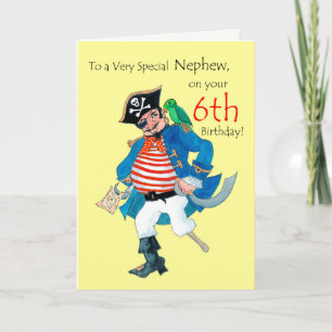 Fun Pirate 6e carte d'anniversaire pour Nephew sur