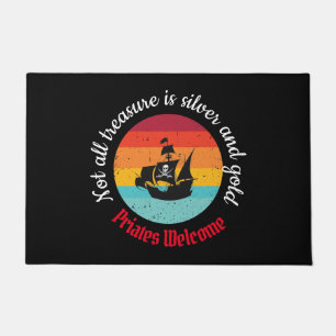 Fun Pirate Party ship Welcome Doormat