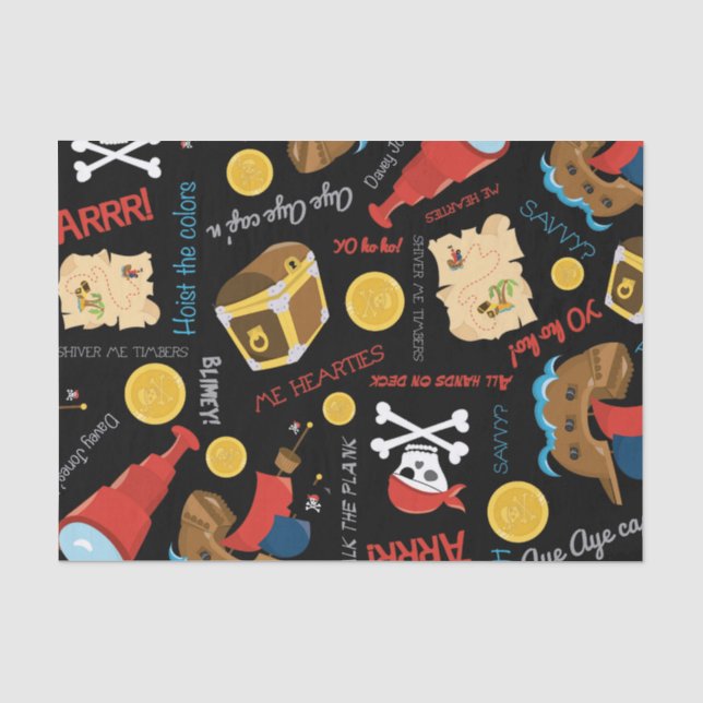 Fun Pirate pattern party tissue paper (Front)