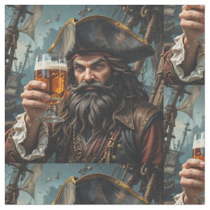 Fun Pirate Raising His Glass Humour  Fabric