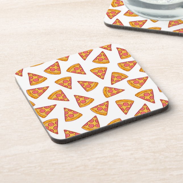 Fun Pizza Slice Pattern Coaster (Left Side)