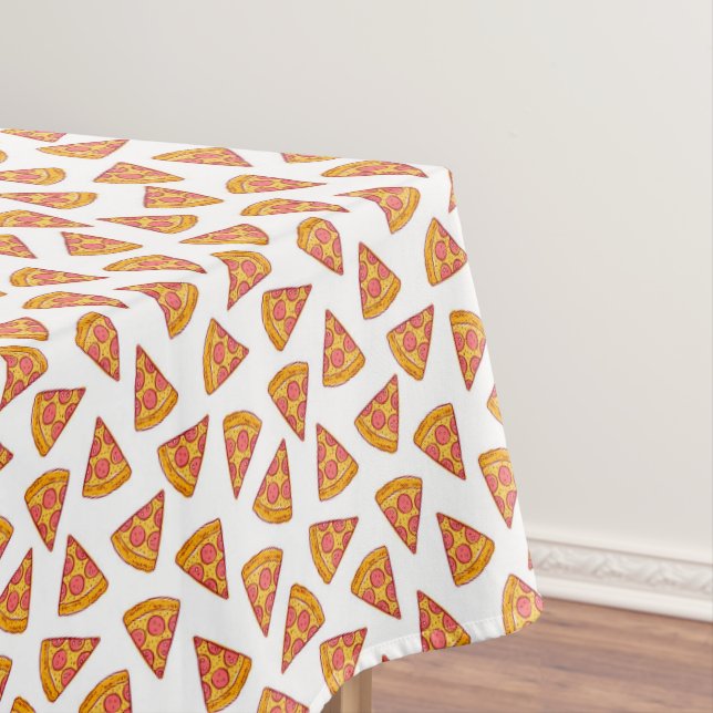 Fun Pizza Slice Pattern Tablecloth (In Situ)