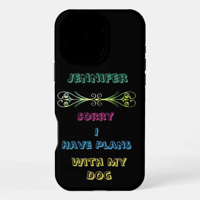 Fun plans with a beloved dog iPhone case (Back)