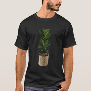 Fun Plant Mom Fiddle Leaf Fig In Wicker Basket T-Shirt