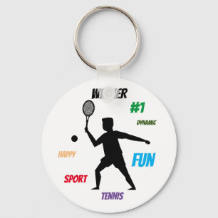 Fun player tennis keychain