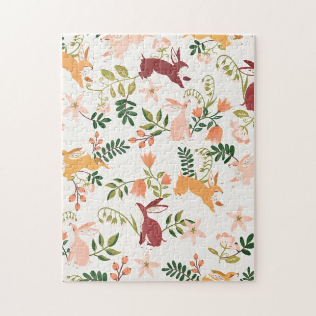 Fun & Playful Bunny Pattern Jigsaw Puzzle (Vertical)