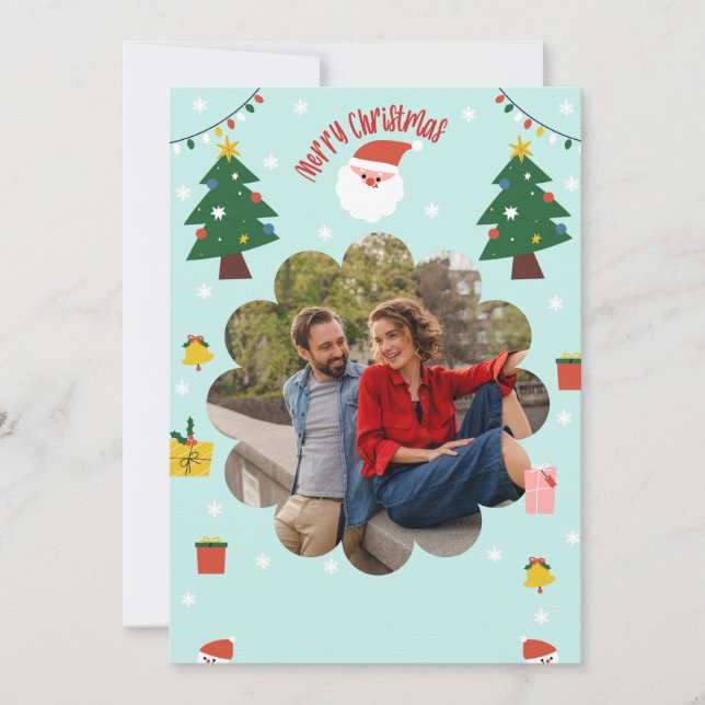 Fun Playful Christmas Photo editable Holiday Card (Front)