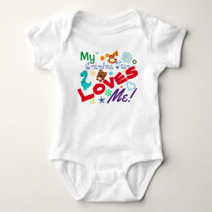 Fun Playful Colorful My Grandma Loves Me Baby Bodysuit