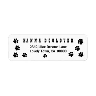Fun Playful Paw Prints for Dog Lover A01C BLACK