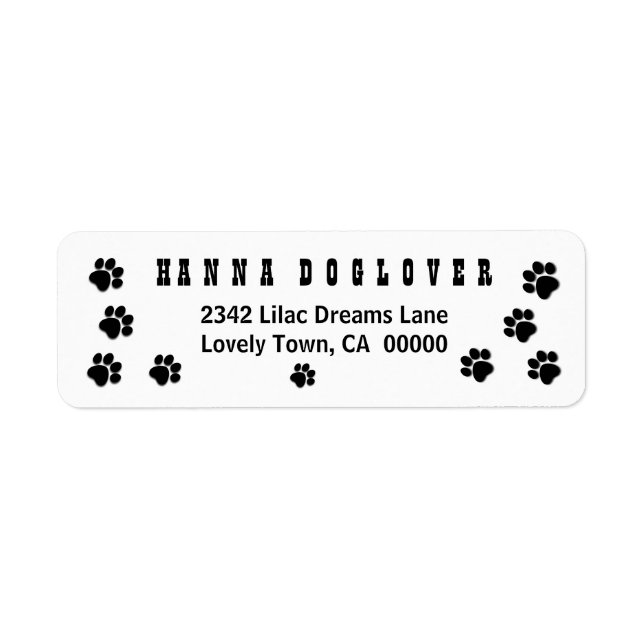 Fun Playful Paw Prints for Dog Lover A01C BLACK (Front)