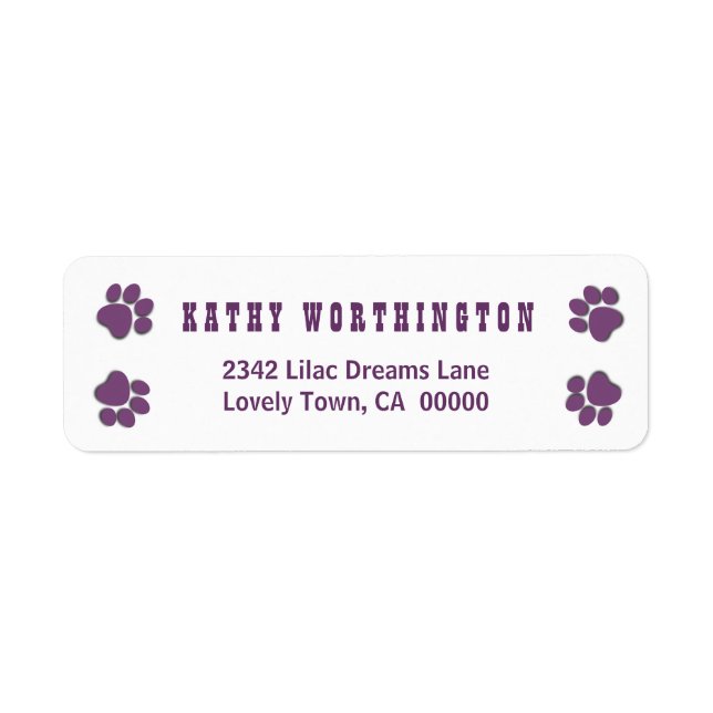 Fun Playful Paw Prints for Dog Lover V02E PURPLE (Front)