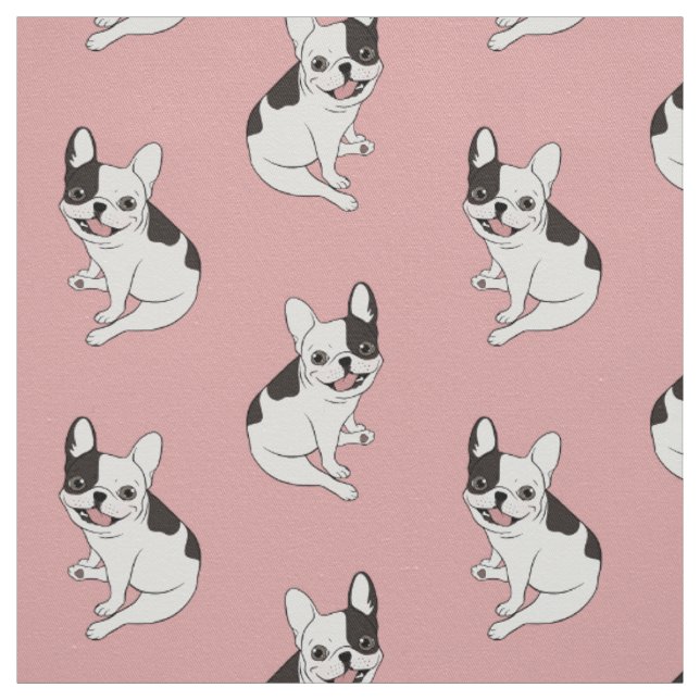 Fun playtime for the Single hooded pied Frenchie Fabric (Swatch)