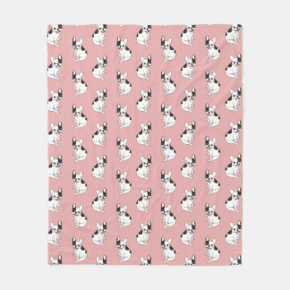 Fun playtime for the Single hooded pied Frenchie Fleece Blanket