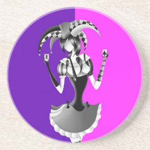Fun Poker Playing Jester  Coaster