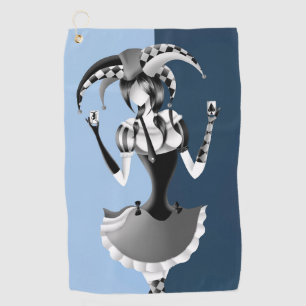 Fun Poker Playing Jester Golf Towel
