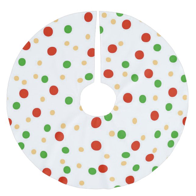 Fun Polka Dot Christmas  Brushed Polyester Tree Skirt (Front)