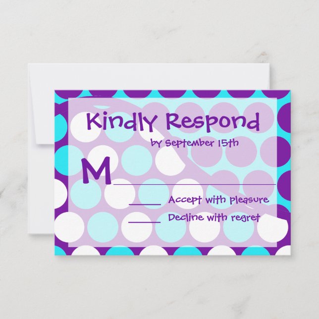 Fun Polka Dot Wave Motif Cartes RSVP (Devant)