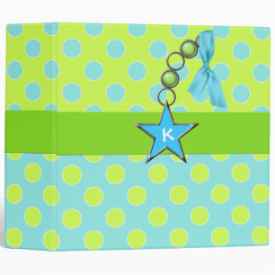 Fun Polka Dots and Monogram Custom Binder