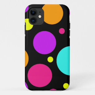 Fun Polka Dots Black Orange Purple Teal Pink iPhone 11 Case