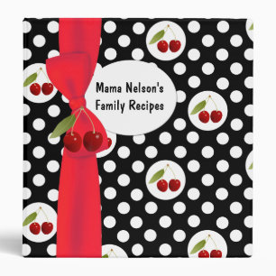 Fun Polka Dots & Cherries Recipe Binder