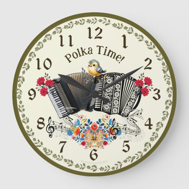 Fun Polka Time ! Horloge murale de l'accordiation (Recto)