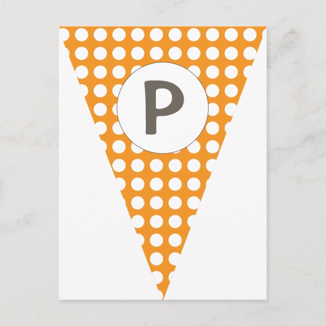 Fun Polkadot Orange Customizable Flag Bunting Postcard (Front)