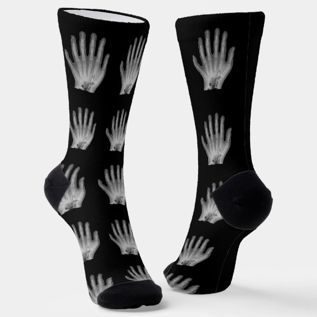 Fun Polydactyl Hand Radiograph  Socks (Angled)