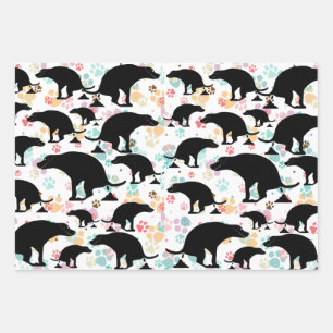 Fun pooping dog  wrapping paper sheet