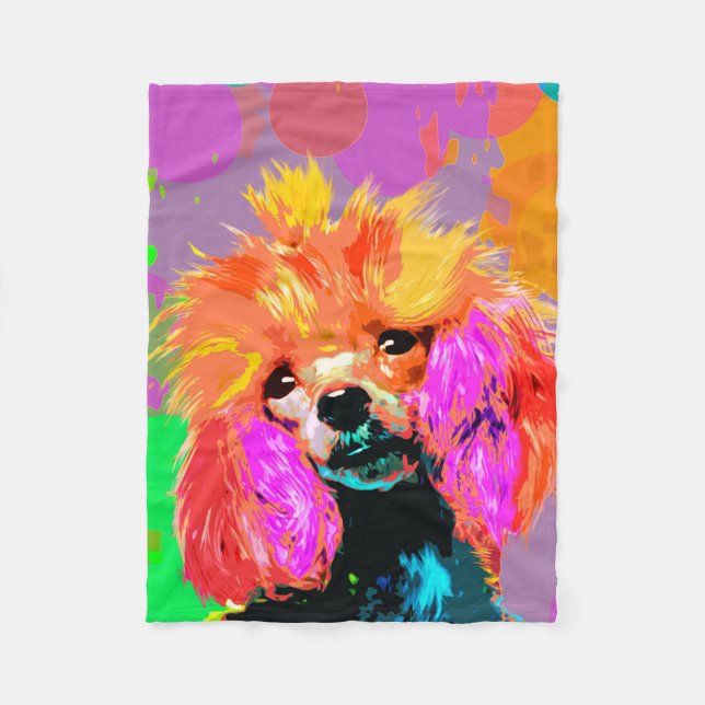 Fun Pop Art Toy Poodle Fleece Blanket (Front)