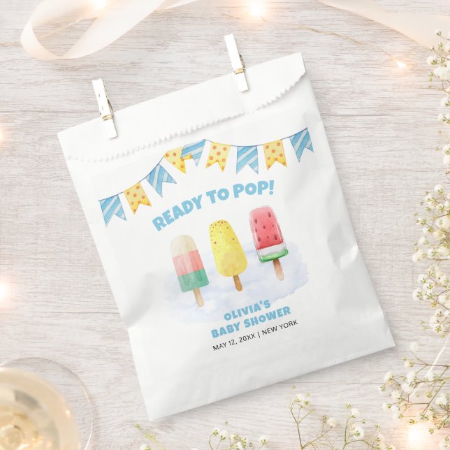 Fun Popcicle Ready To pop Ice Cream Baby Shower  Favour Bag (Clipped)