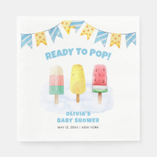 Fun Popcicle Ready To pop Ice Cream Baby Shower  Napkin