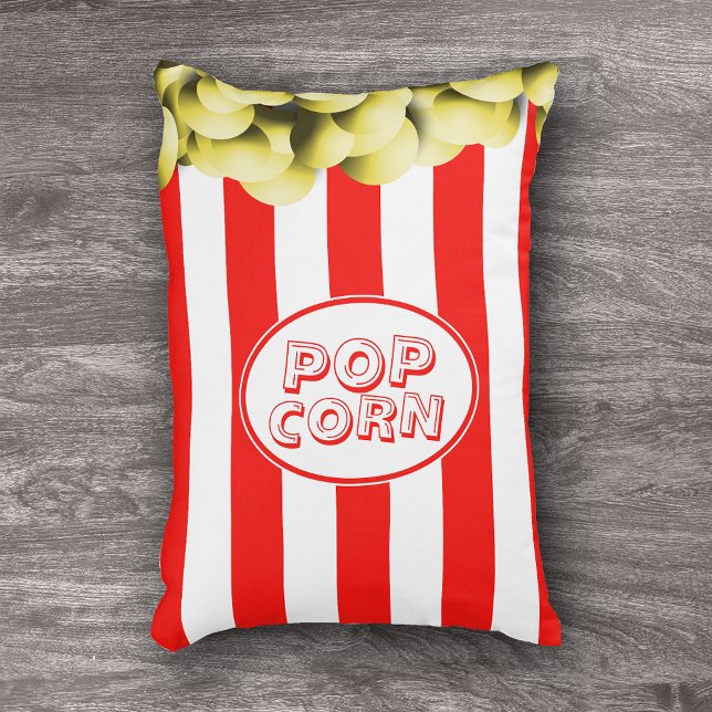 Fun Popcorn Box Movie Theme Accent Pillow (Creator Uploaded)