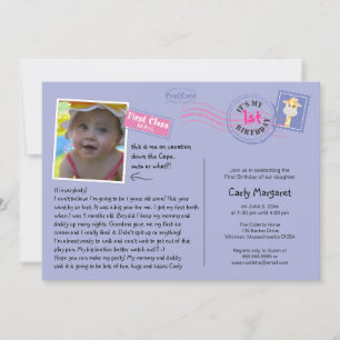 Fun Postcard Birthday Party Invitation