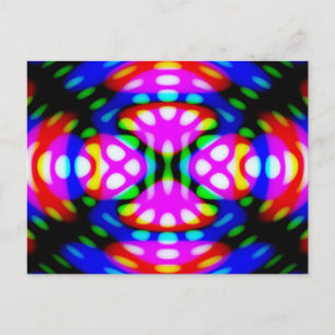 Fun Postcard, Psychedelic Neon Lights Swirling Postcard
