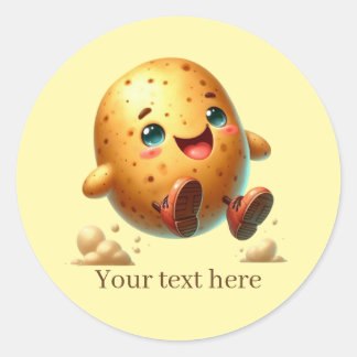 Fun potato Farmers customizable  Classic Round Sticker