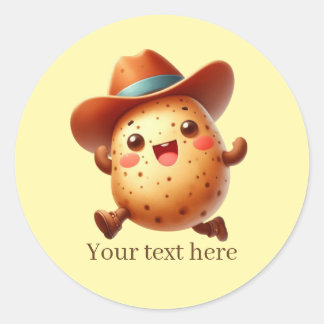 Fun potato Farmers customizable  Classic Round Sticker